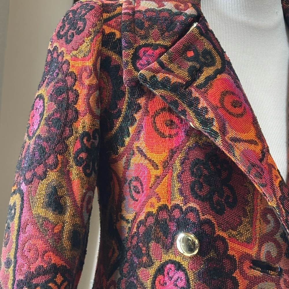 Saks Fifth Avenue Vintage Paisley Brocade Opera Coat β¨ππ§₯ - Picture 4 of 11